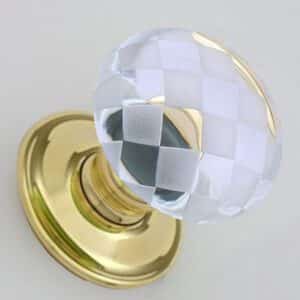 Clear Glass Chequerboard Door Knobs