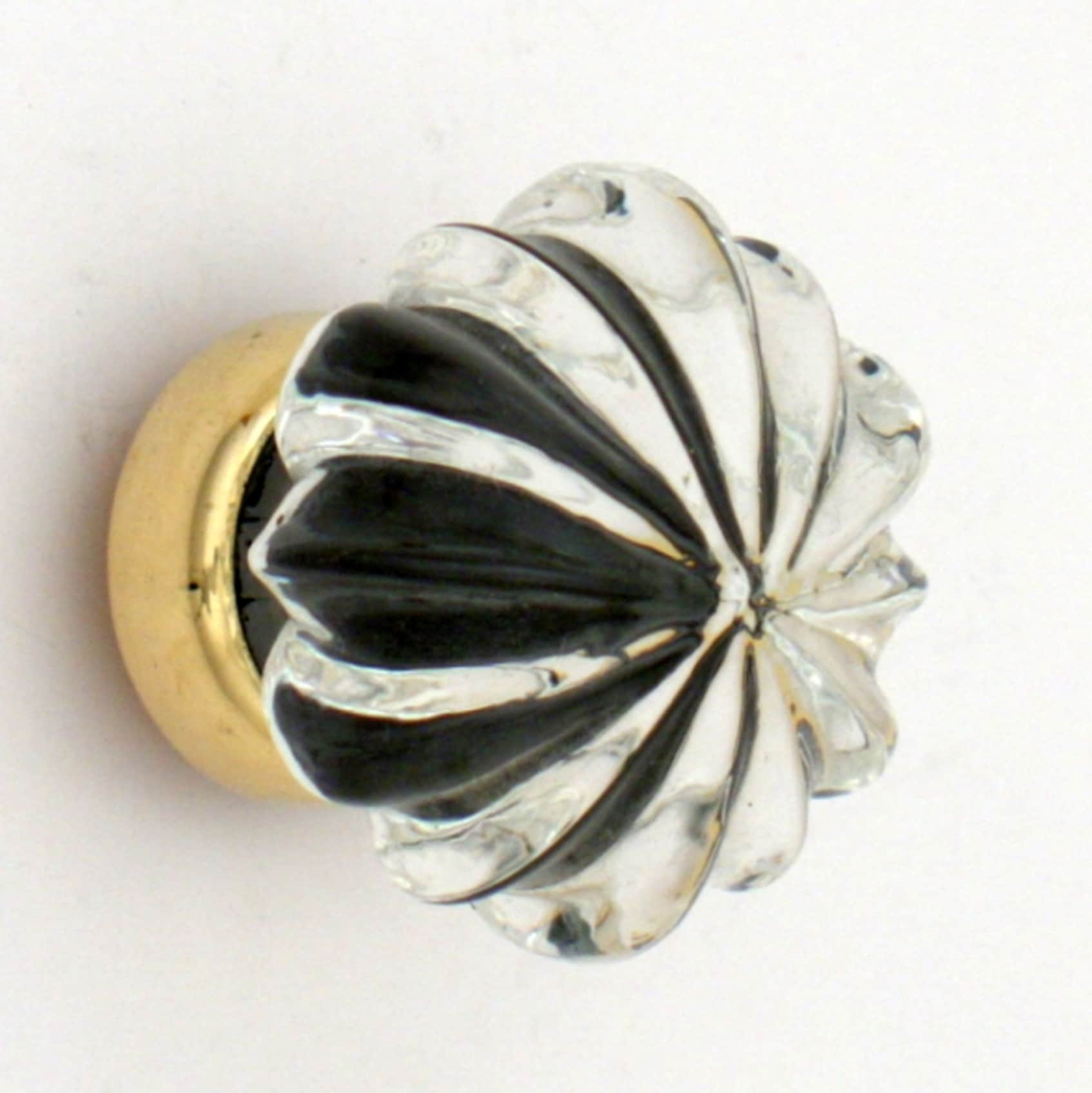 Clear Glass Flower Cupboard Knob
