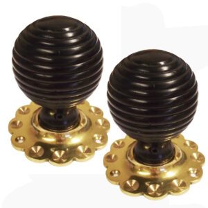 Islington Ebonised & Brass Doorknobs