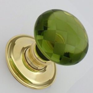 Peridot Green Chequerboard Door Knobs