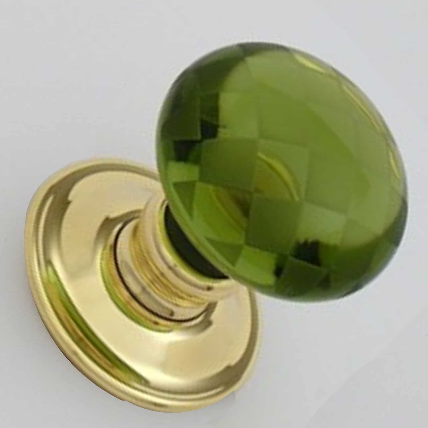 Peridot Green Chequerboard Door Knobs